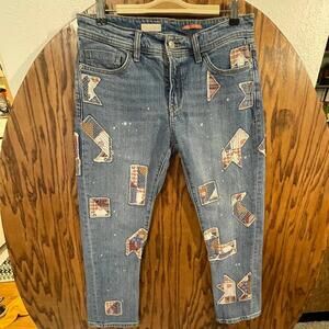 Anthropologie Unique PILCRO Patchwork Jeans Size 28P